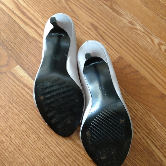 Silver Peep-Toe Pumps - Picture 2 of 4